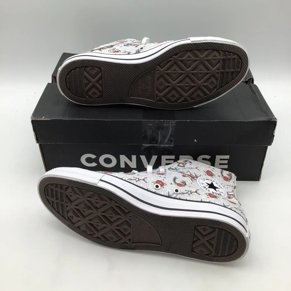 Converse Chuck Taylor All Star Tattoo Art High Top White A17212F Mens 7.5 NEW - Picture 5 of 6